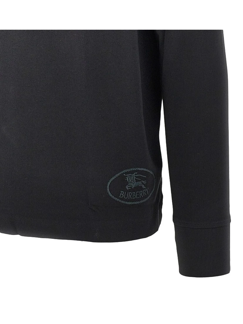 Ribbed jersey long-sleeved T-shirt
