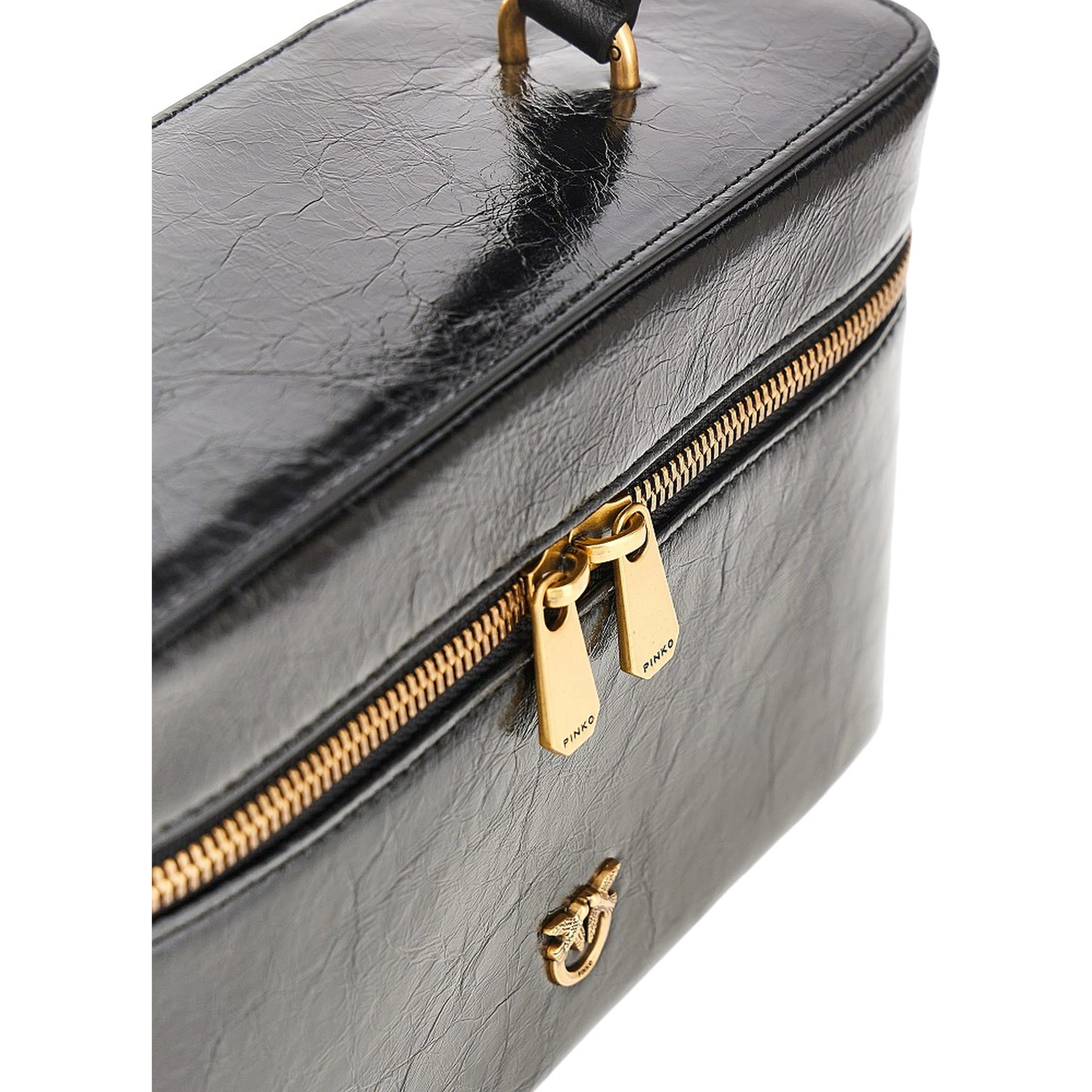 Shiny leather vanity case