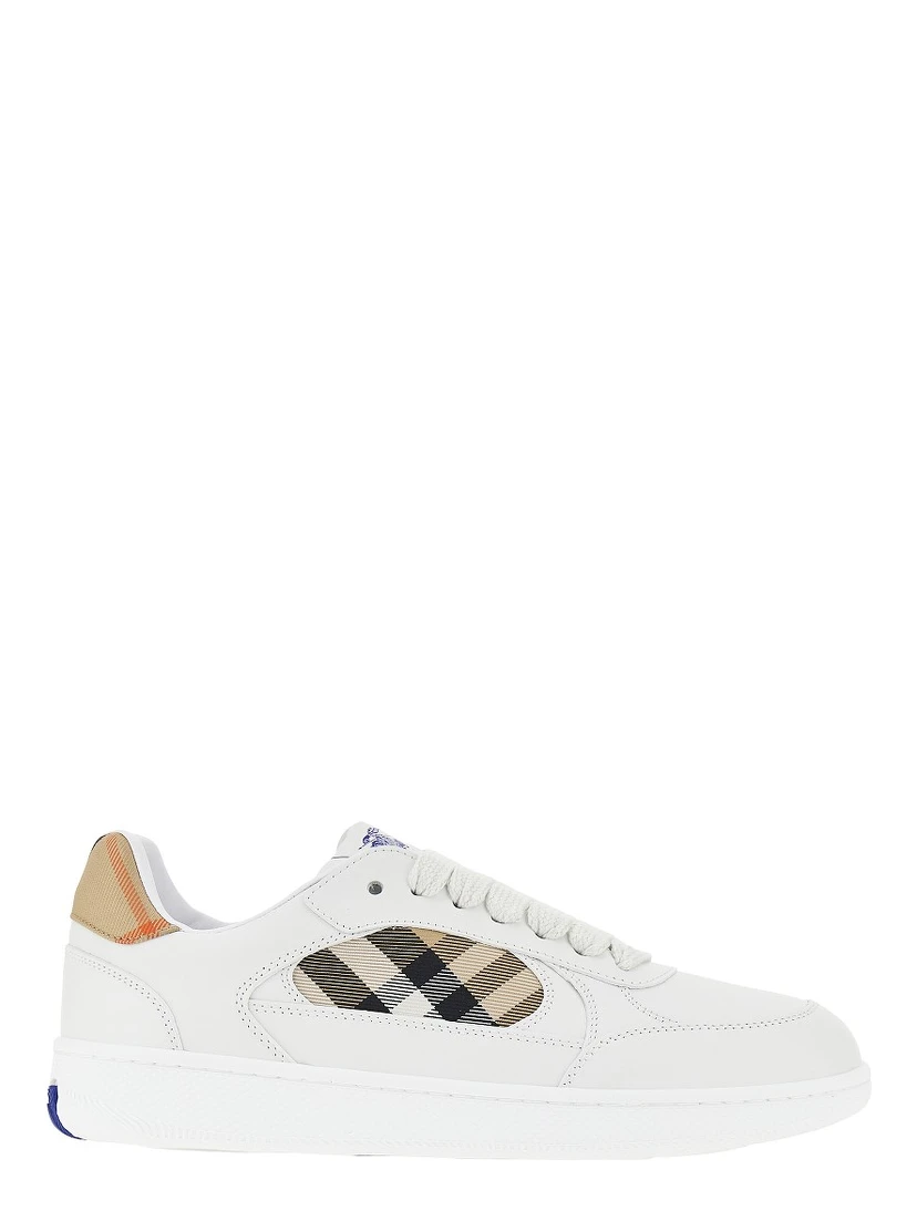 Leather and Check fabric 'Terrace' sneakers