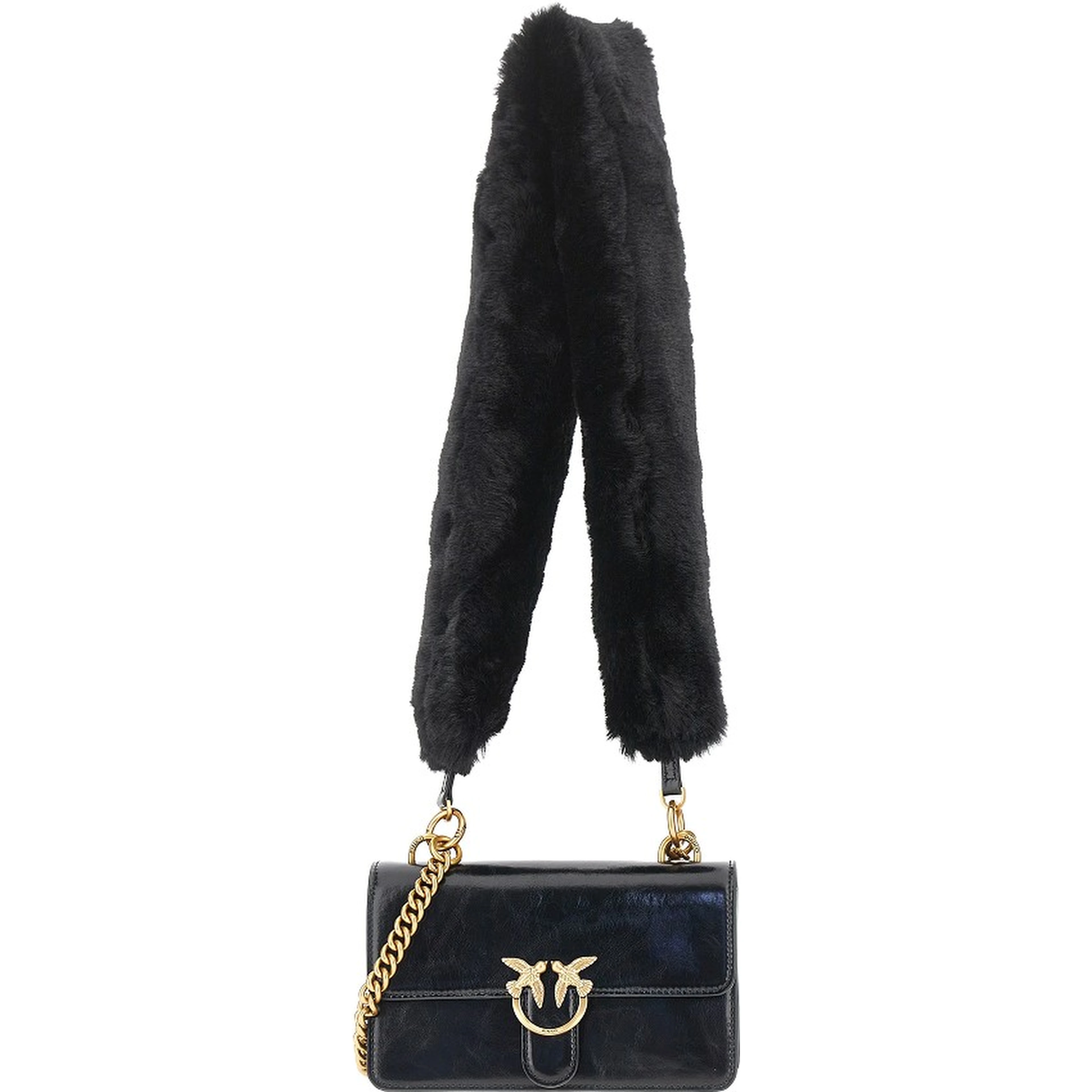 'Love One' bag with faux fur strap