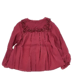 Silk-blend shirt with embroidered collar