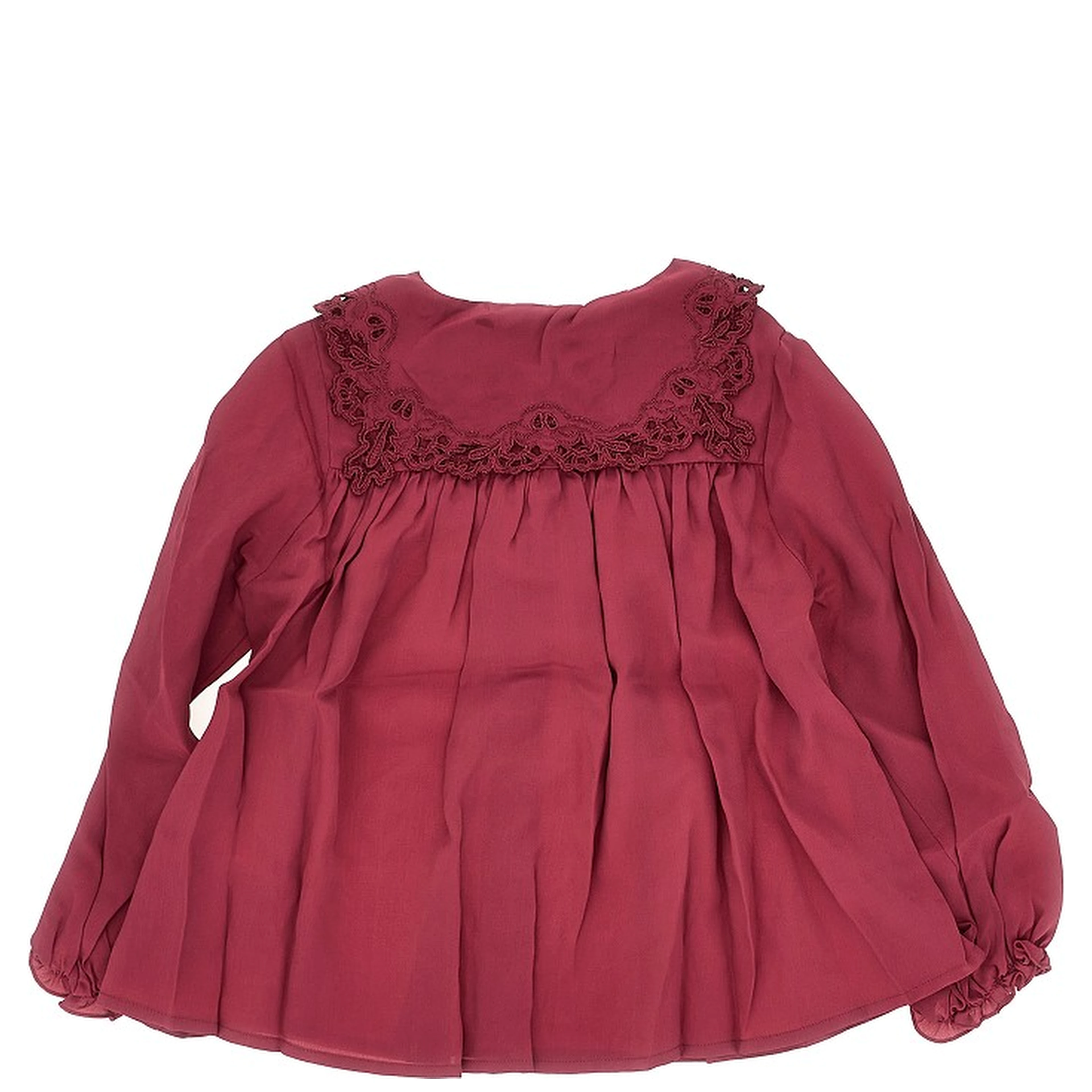 Silk-blend shirt with embroidered collar