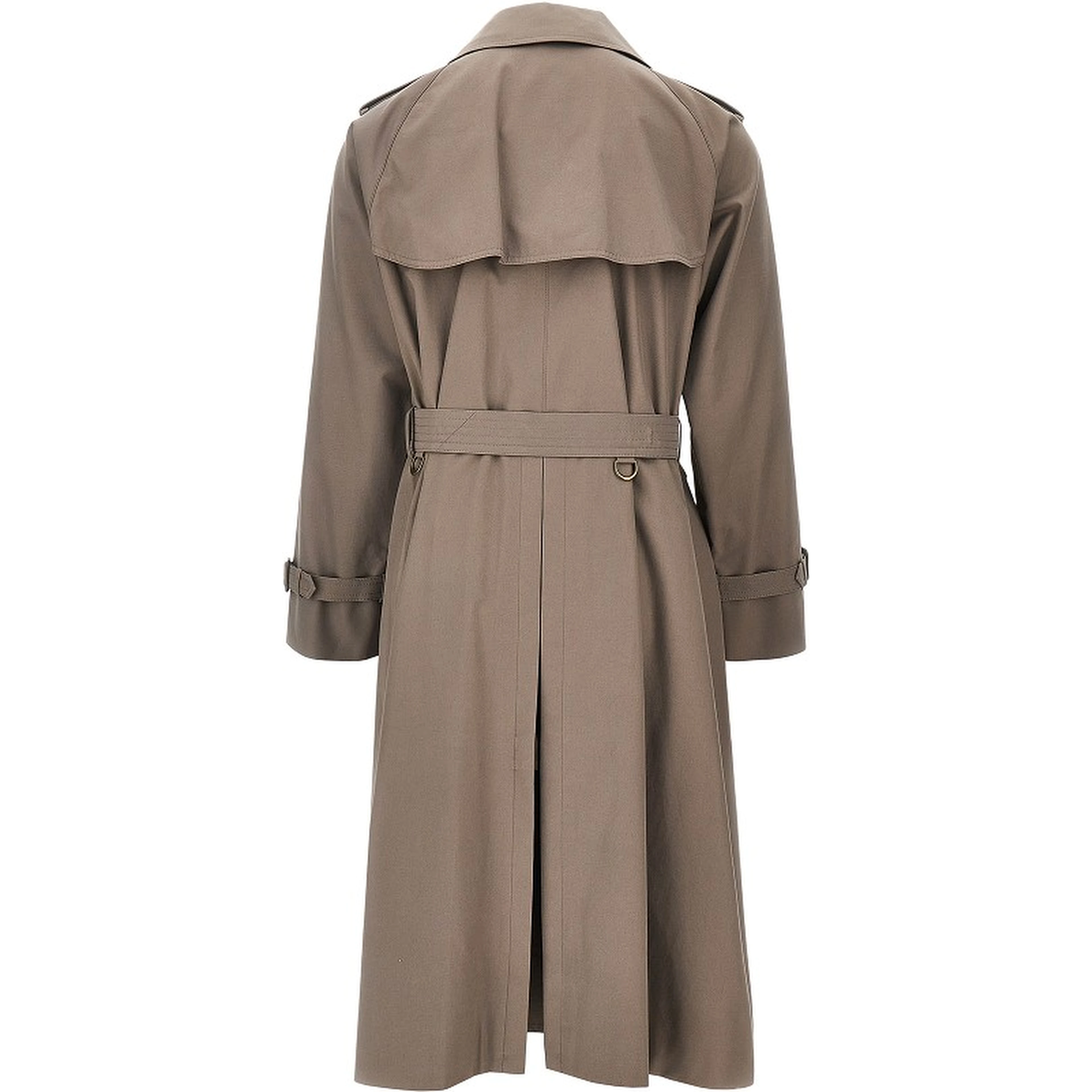 Cotton double-breasted long trench-coat