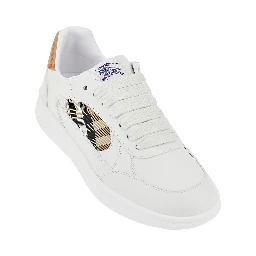 Leather and Check fabric 'Terrace' sneakers