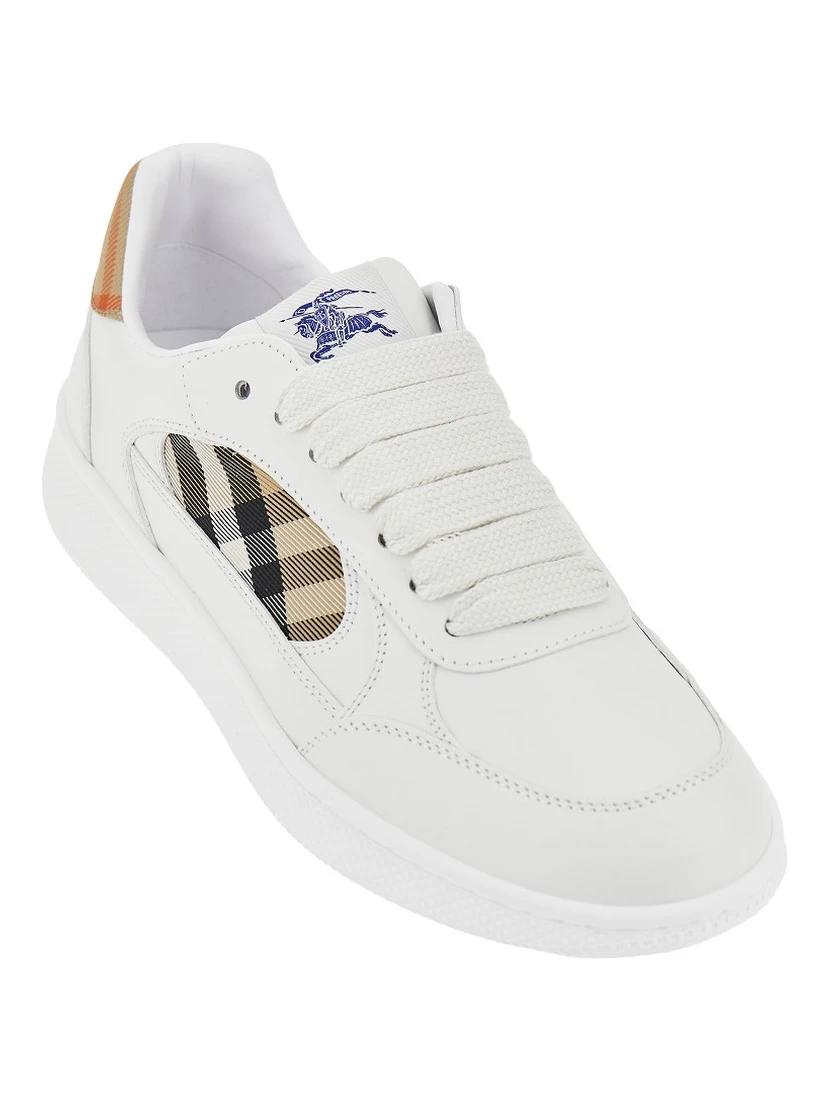 Leather and Check fabric 'Terrace' sneakers