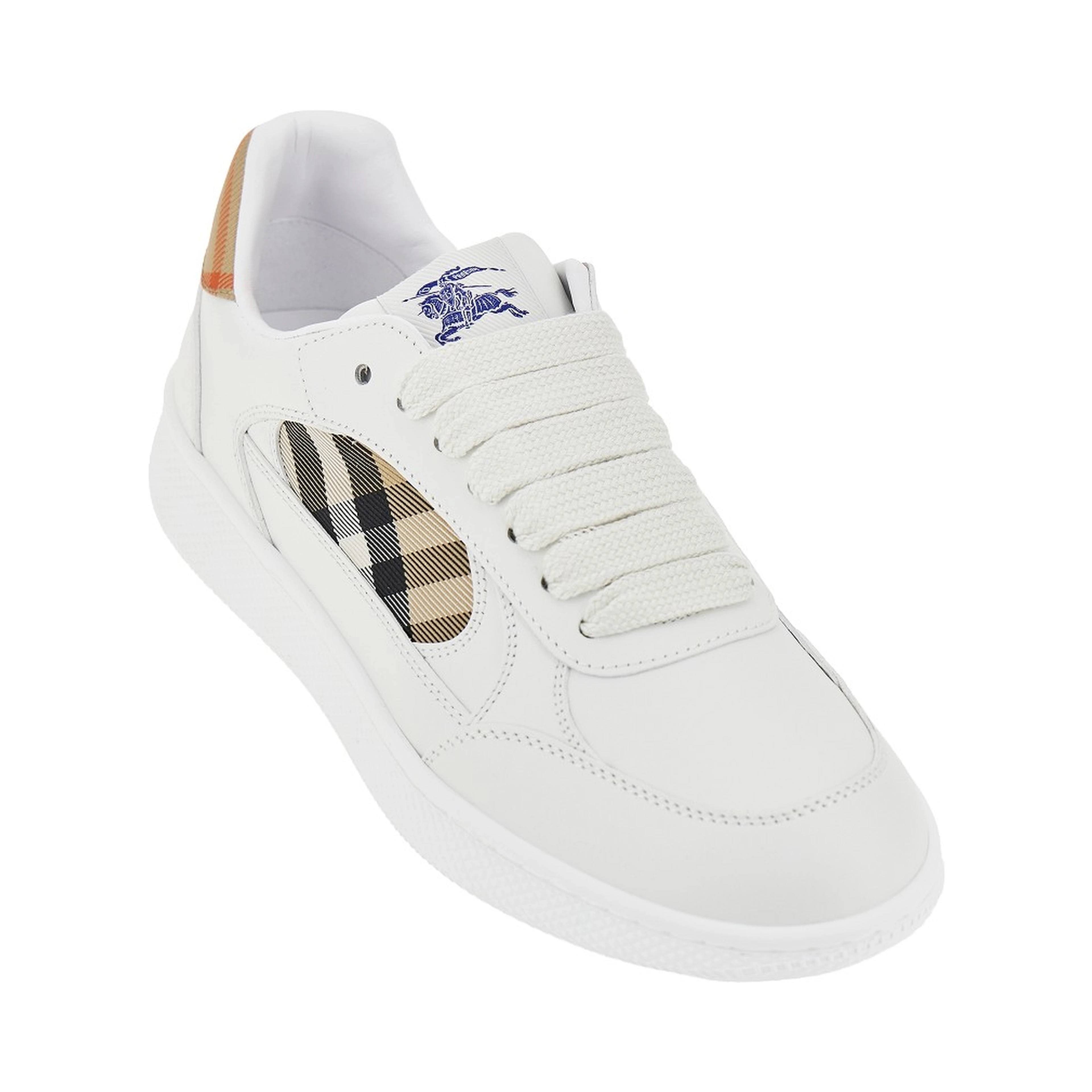 Leather and Check fabric 'Terrace' sneakers