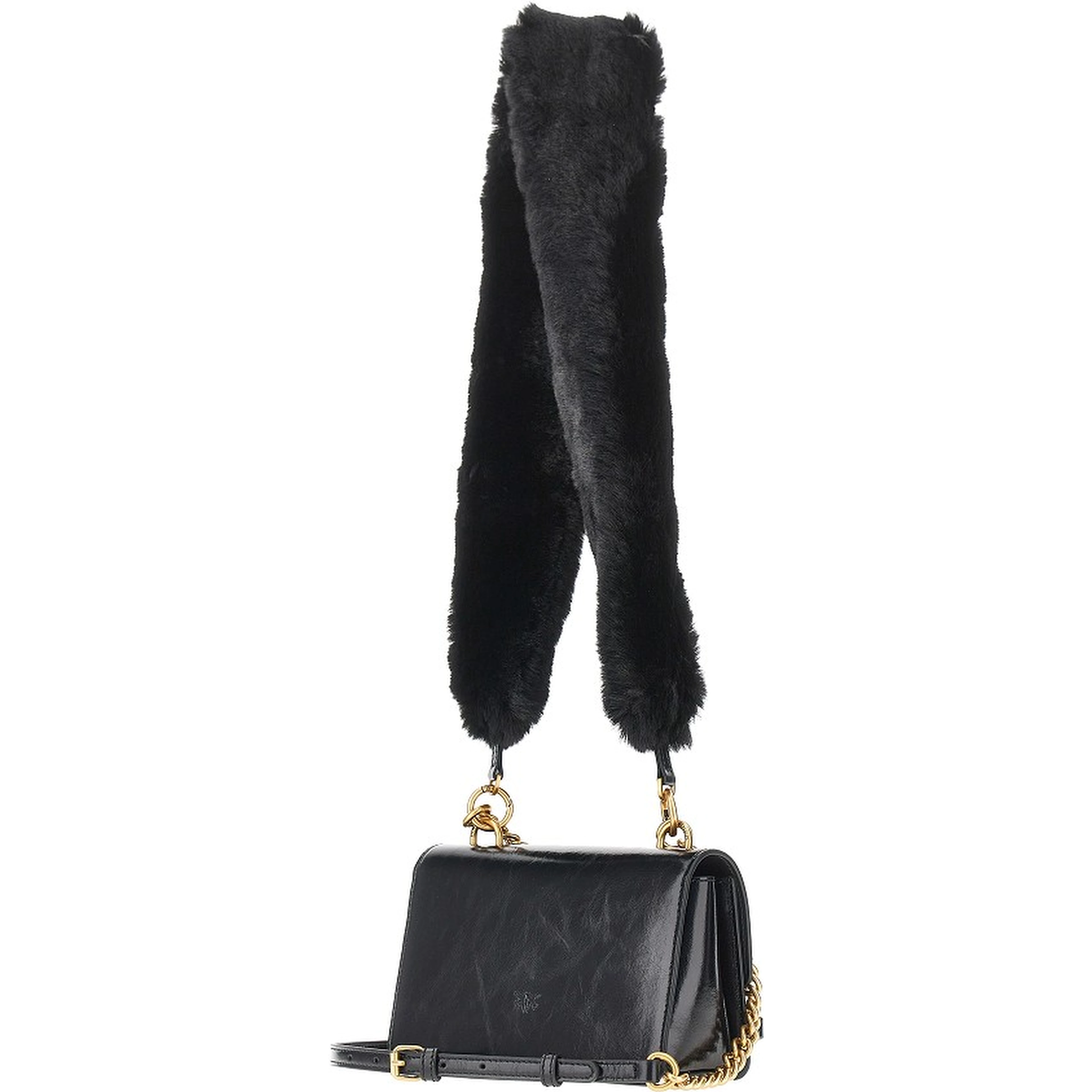 'Love One' bag with faux fur strap