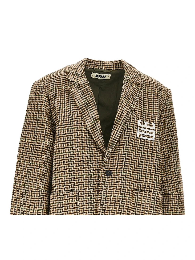 'WBGing' houndstooth jacket