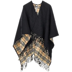 Reversible wool cape