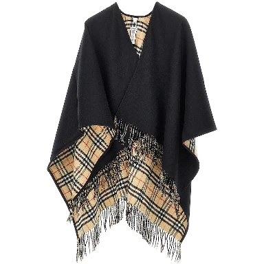 Reversible wool cape