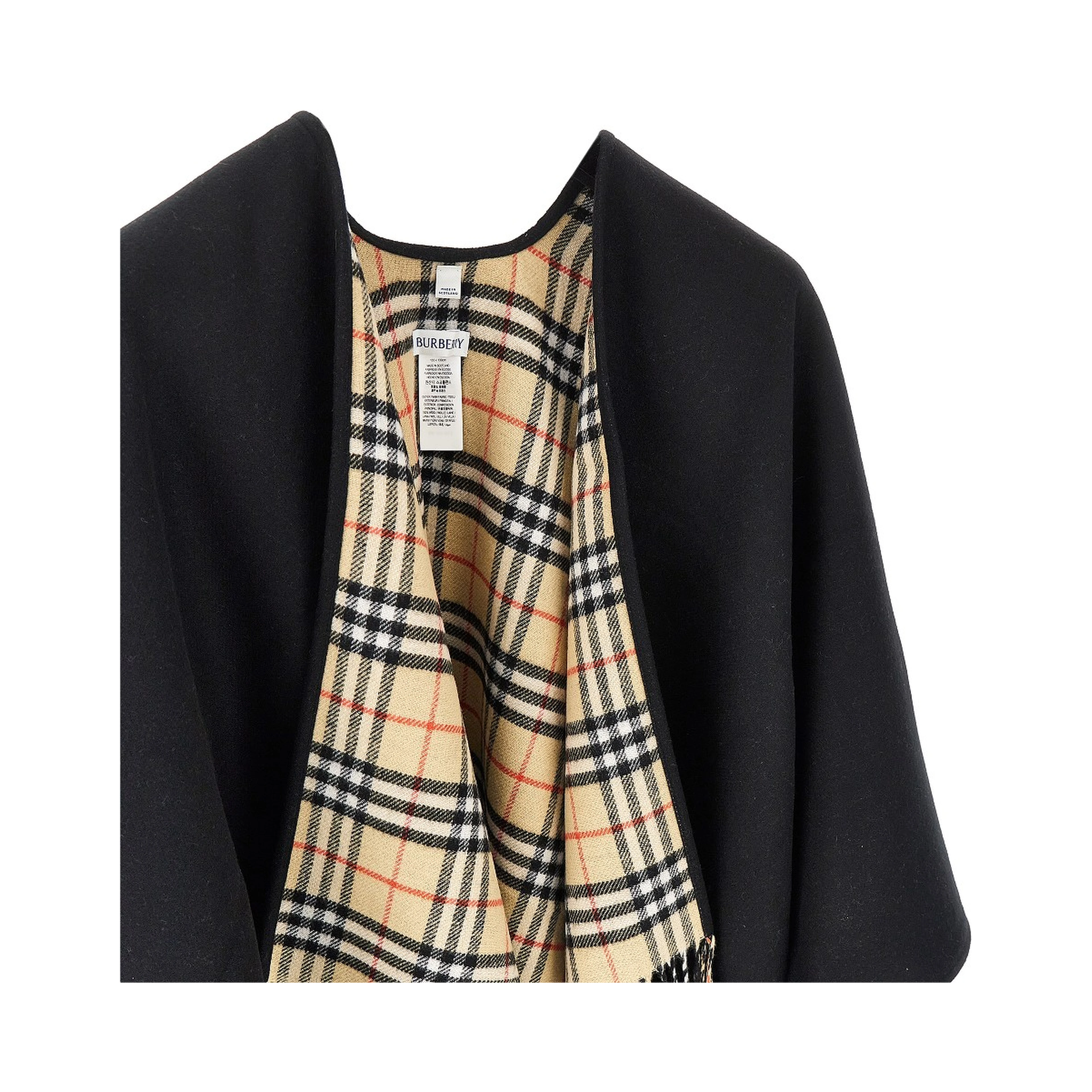 Reversible wool cape
