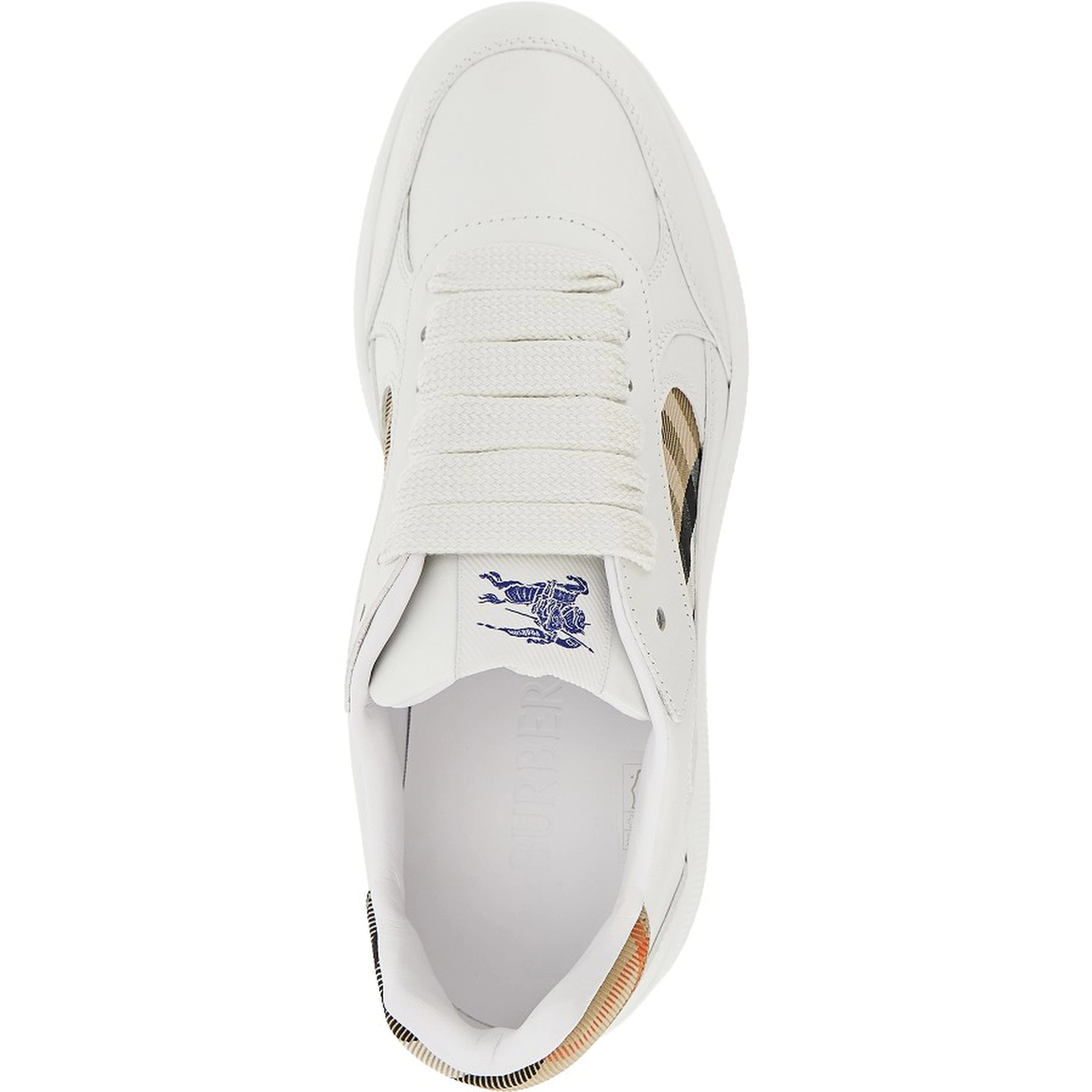Leather and Check fabric 'Terrace' sneakers