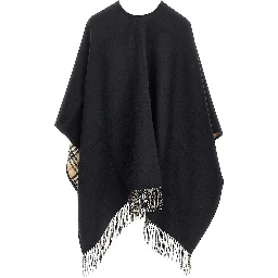 Reversible wool cape