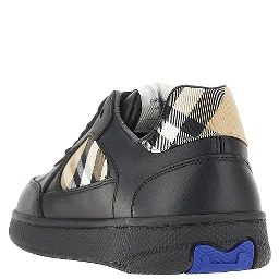 Leather and Check fabric 'Terrace' sneakers