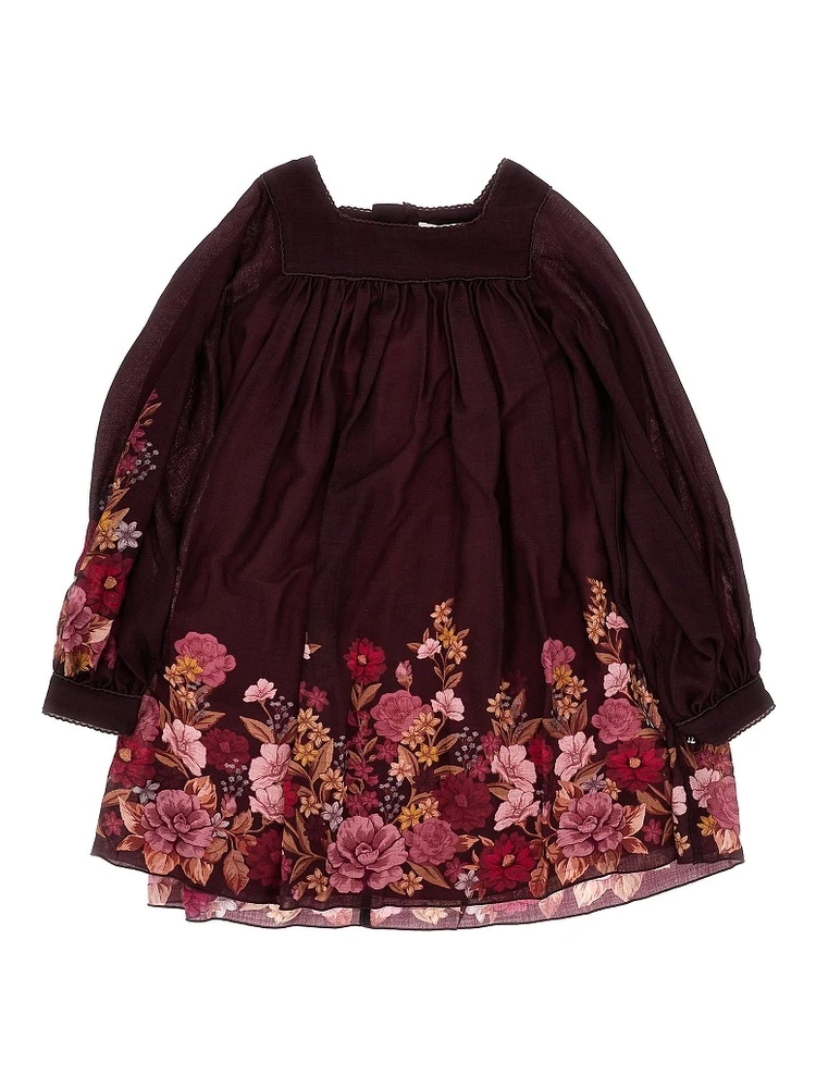 Floral light wool mini dress