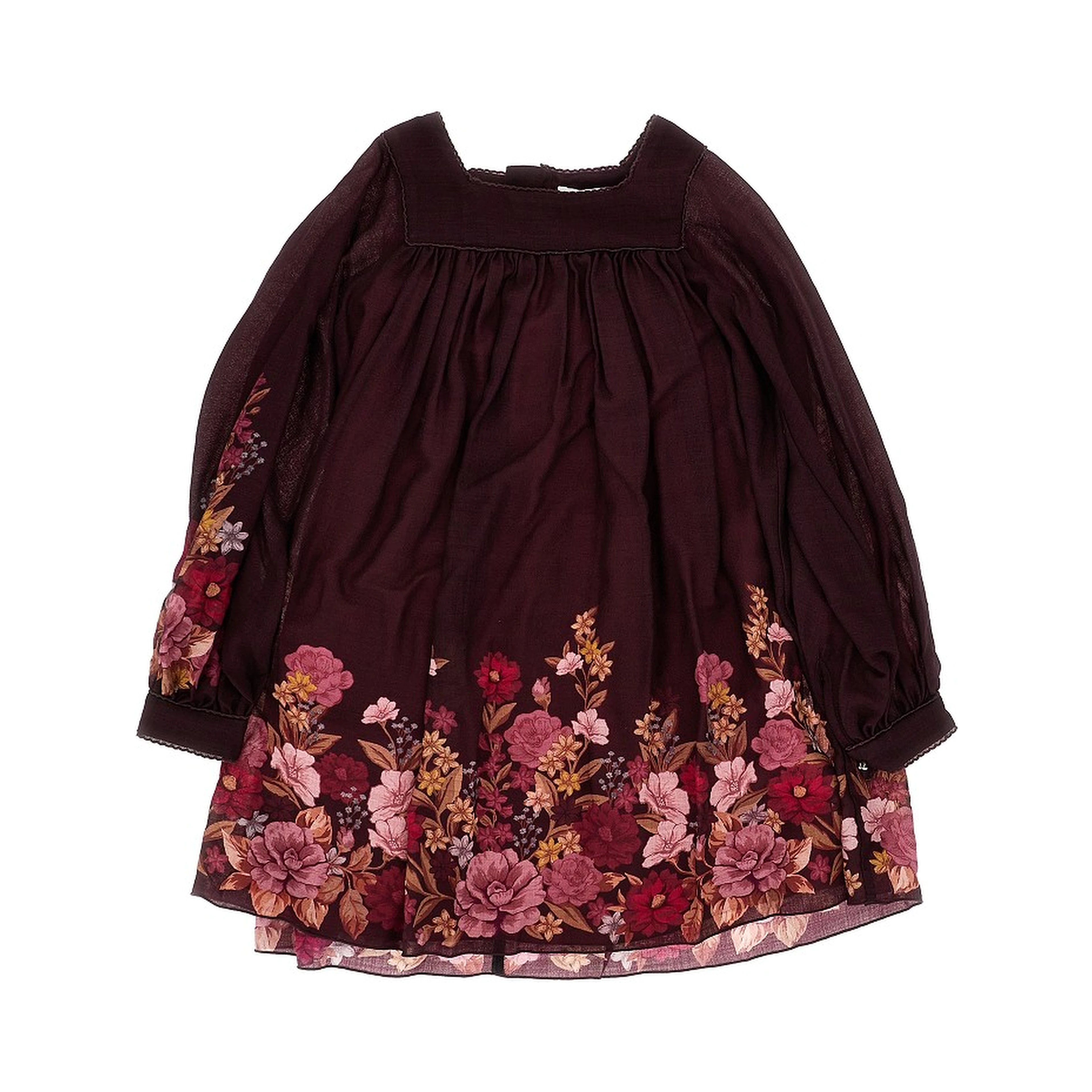 Floral light wool mini dress