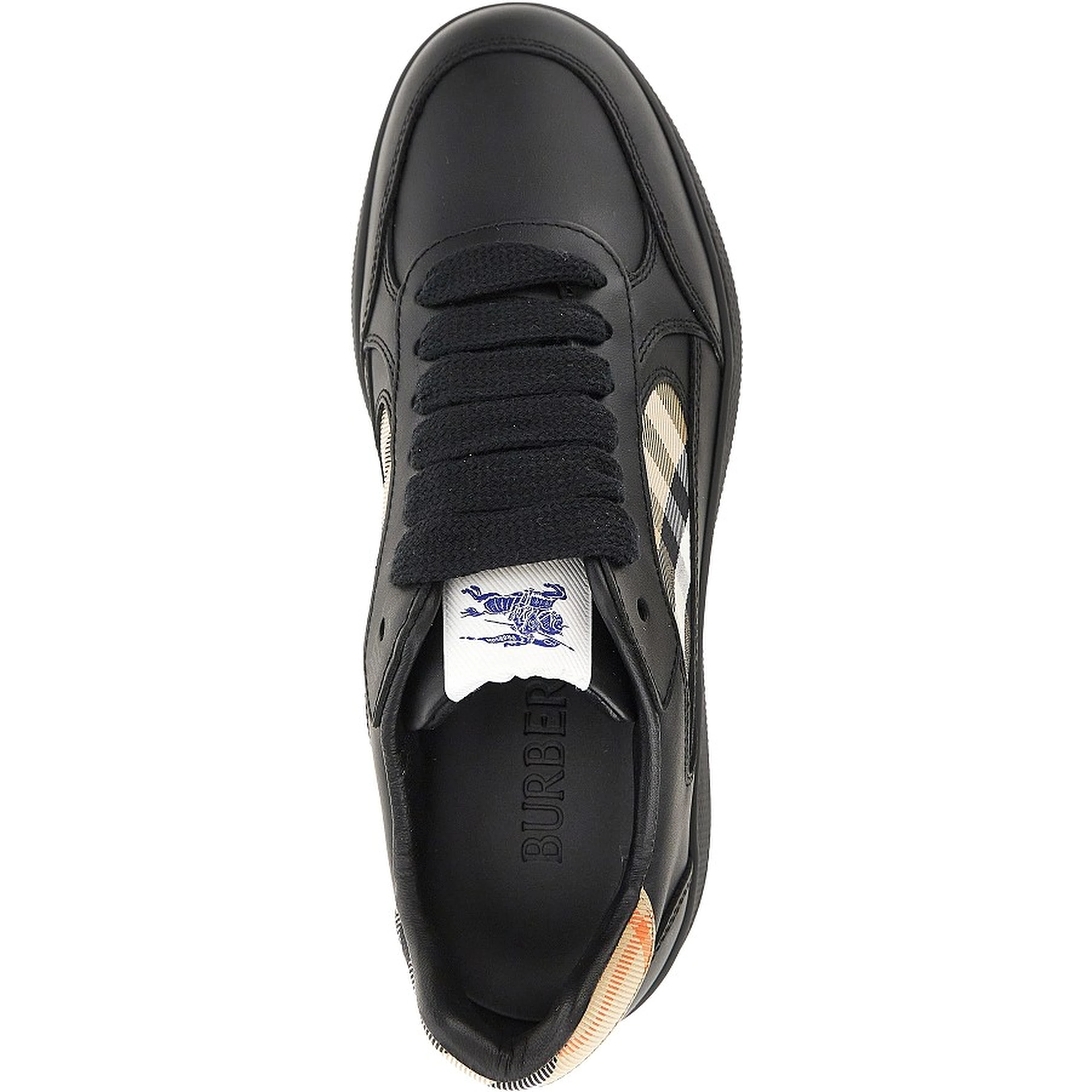 Leather and Check fabric 'Terrace' sneakers