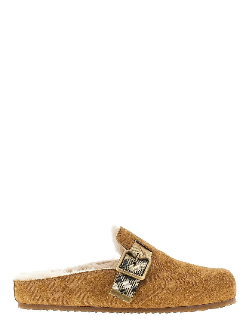 Check suede leather 'Urchin' clogs