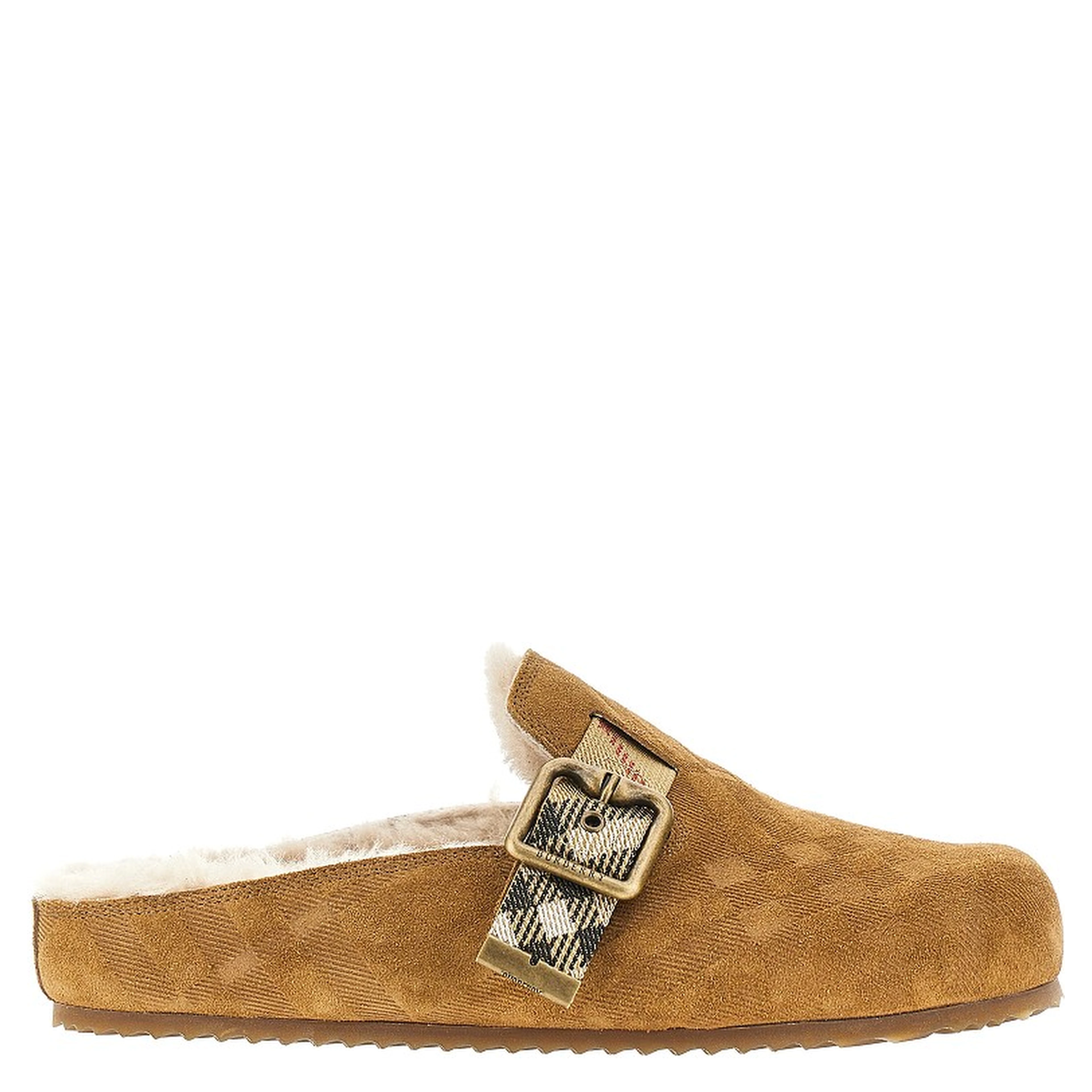 Check suede leather 'Urchin' clogs