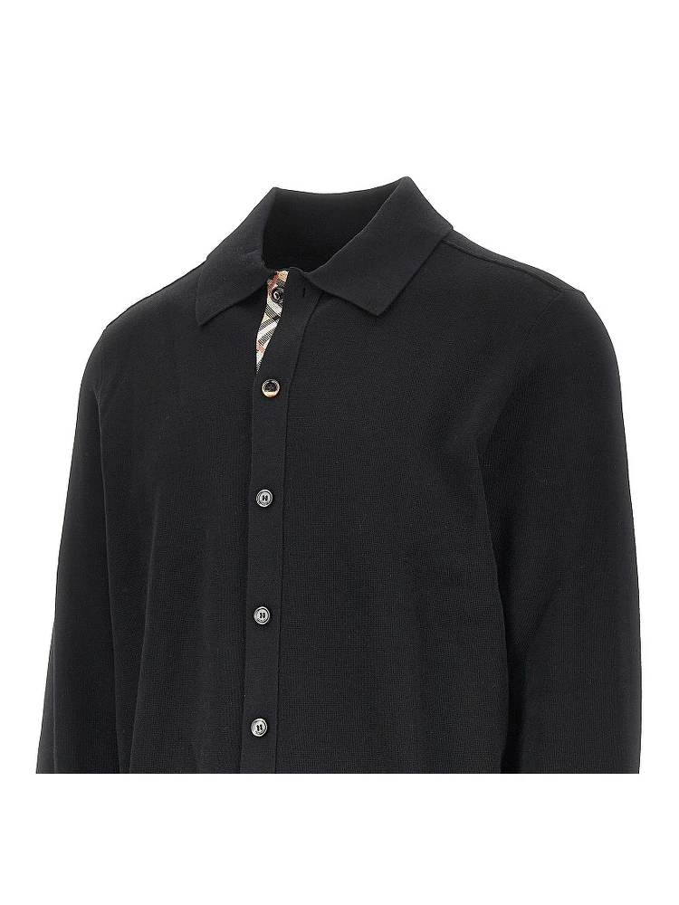 Wool cardigan with Check trimming alternative