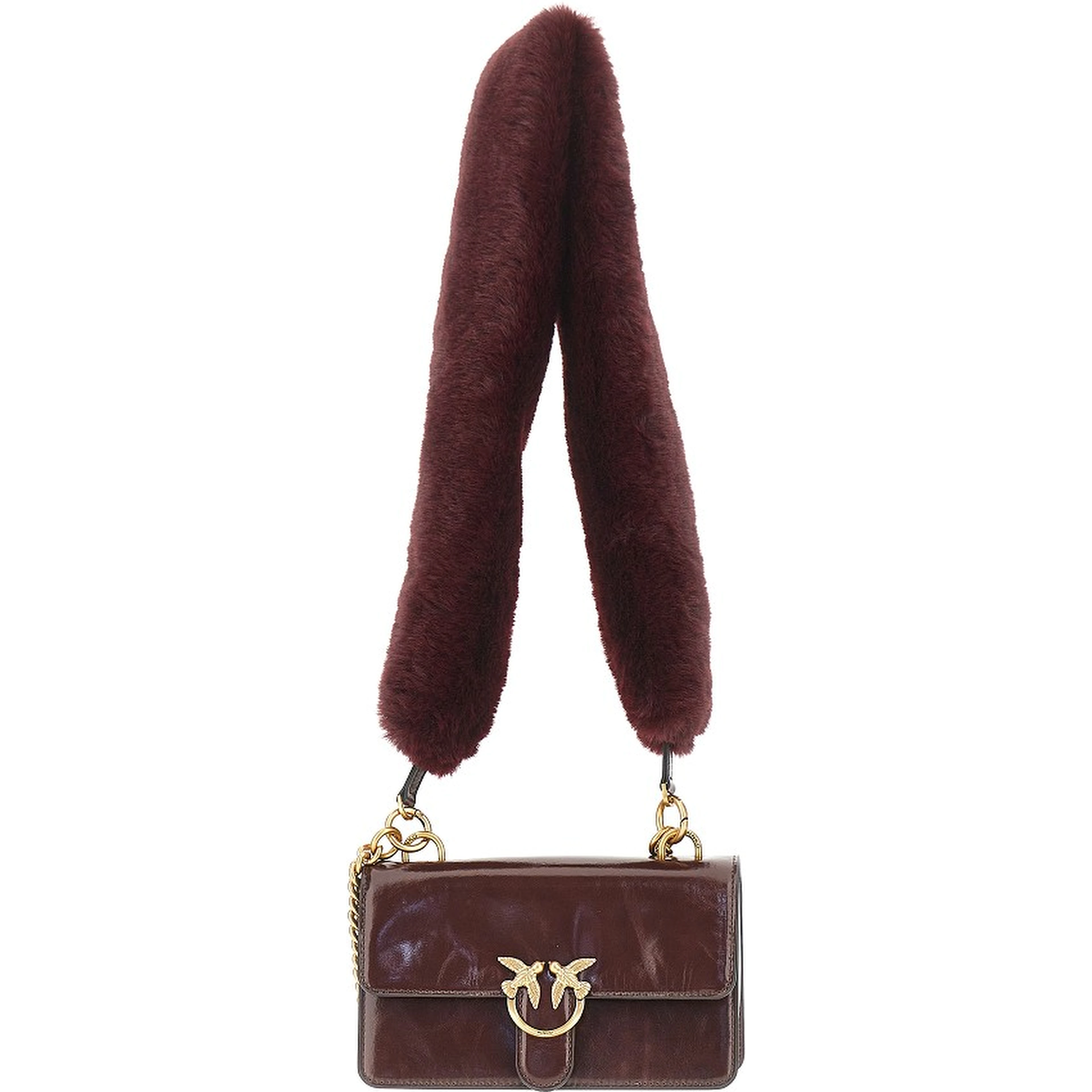 'Love One' bag with faux fur strap