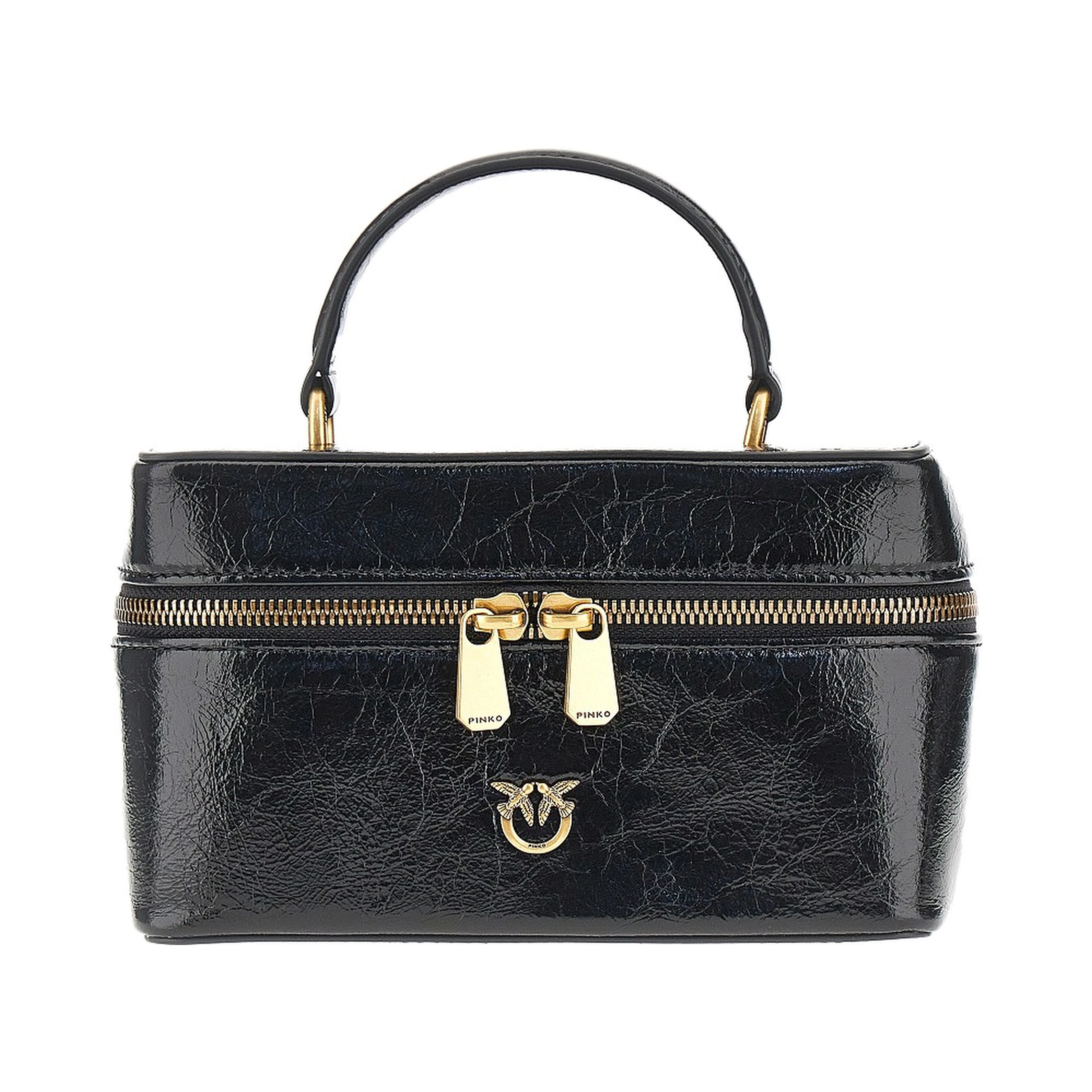 Shiny leather mini vanity case
