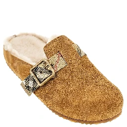 Check suede leather 'Urchin' clogs
