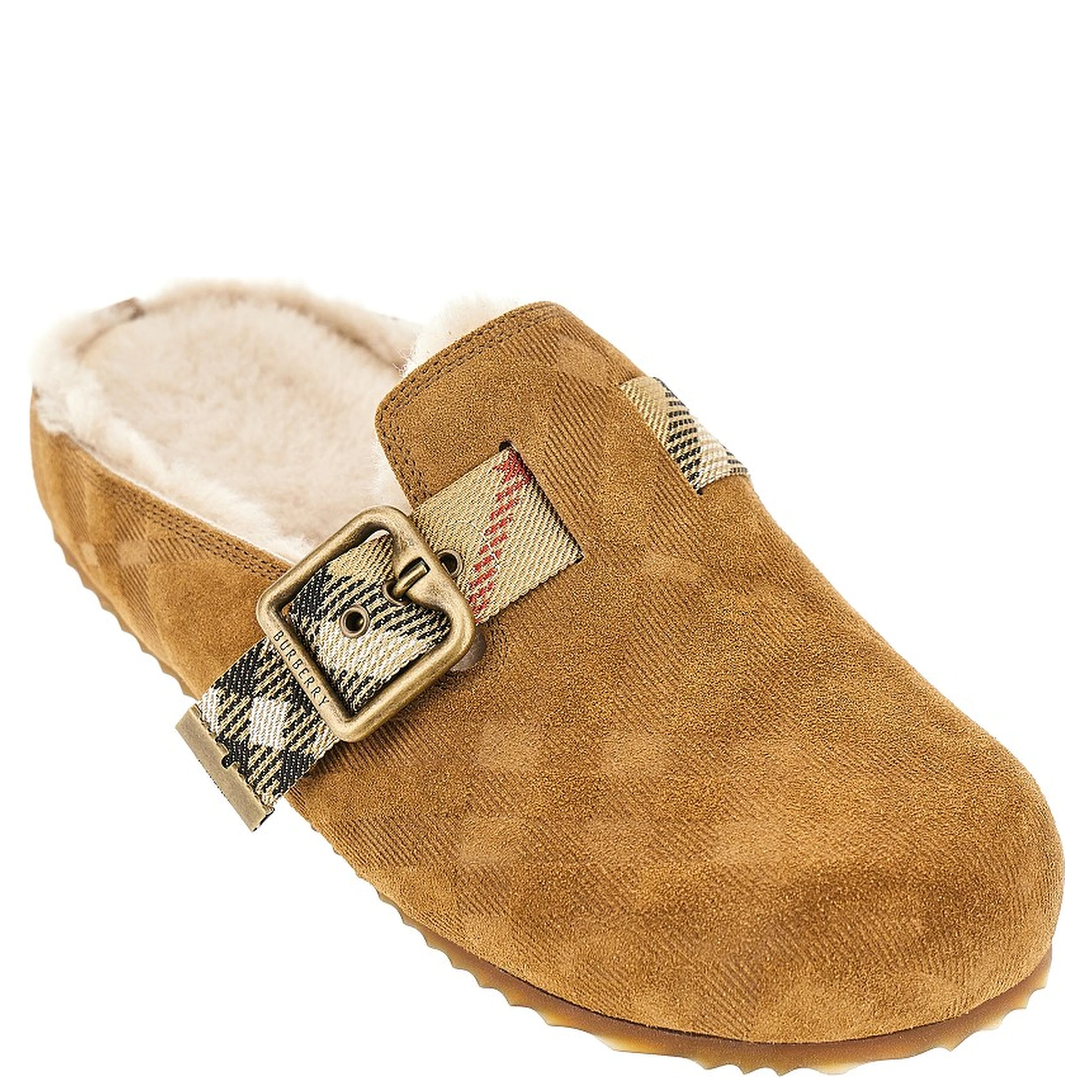 Check suede leather 'Urchin' clogs