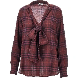 Check silk shirt