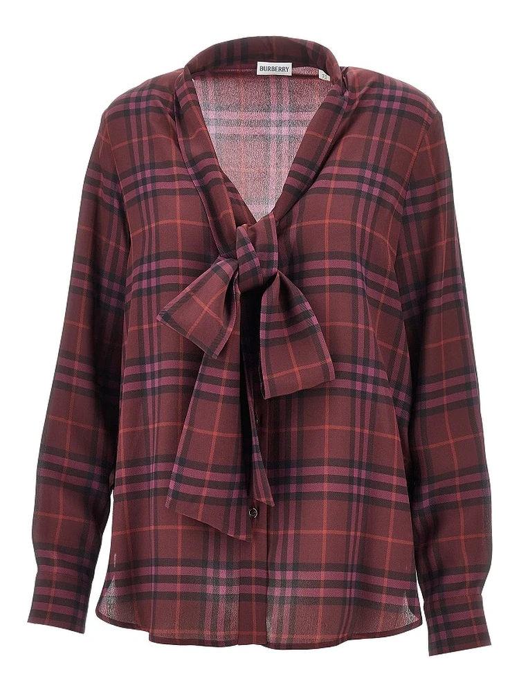 Check silk shirt
