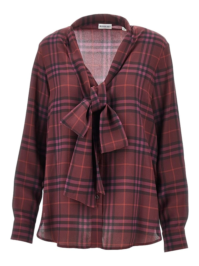 Check silk shirt