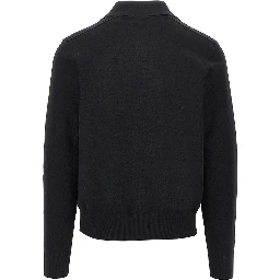 Wool cardigan with Check trimming
