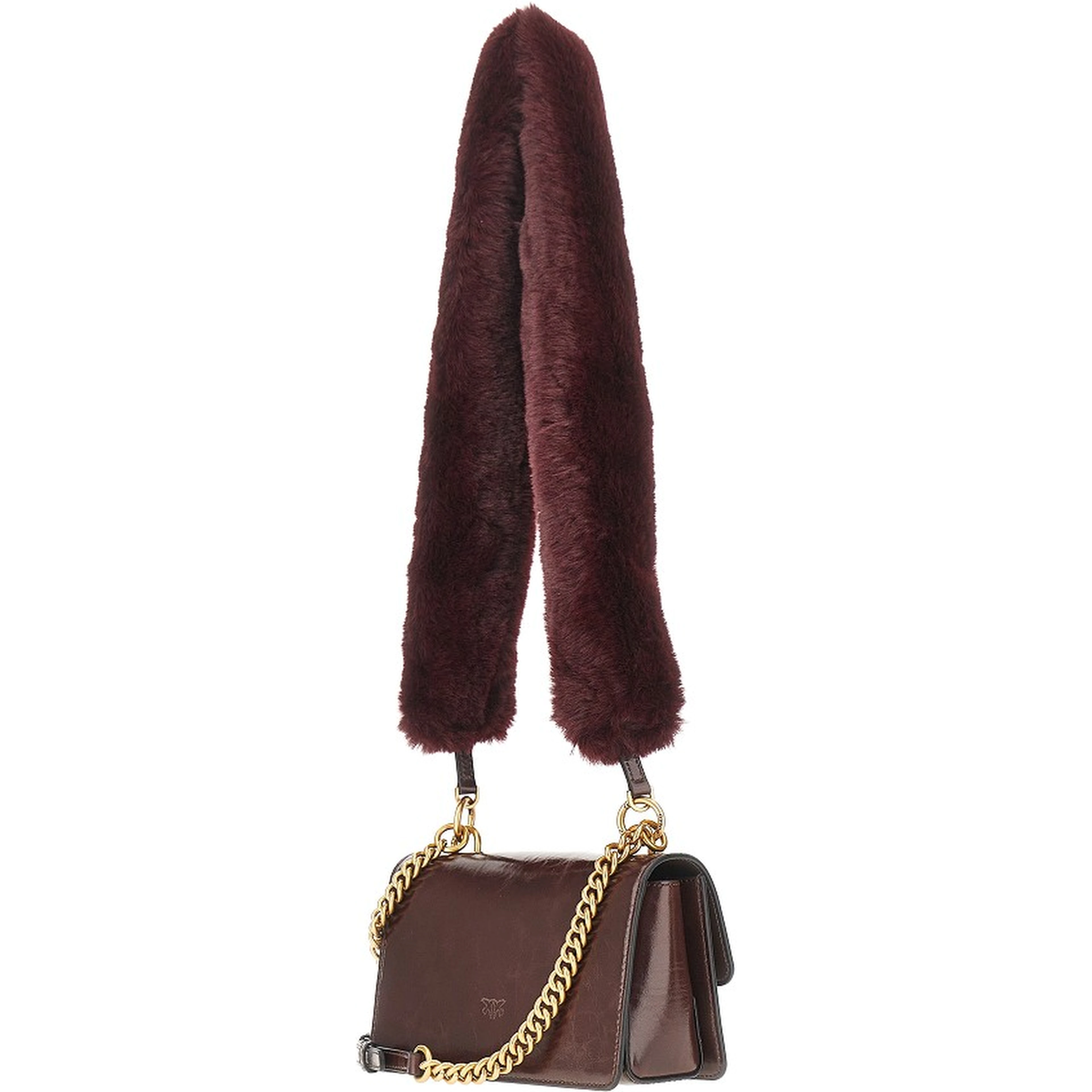 'Love One' bag with faux fur strap