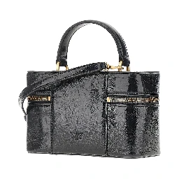 Shiny leather mini vanity case