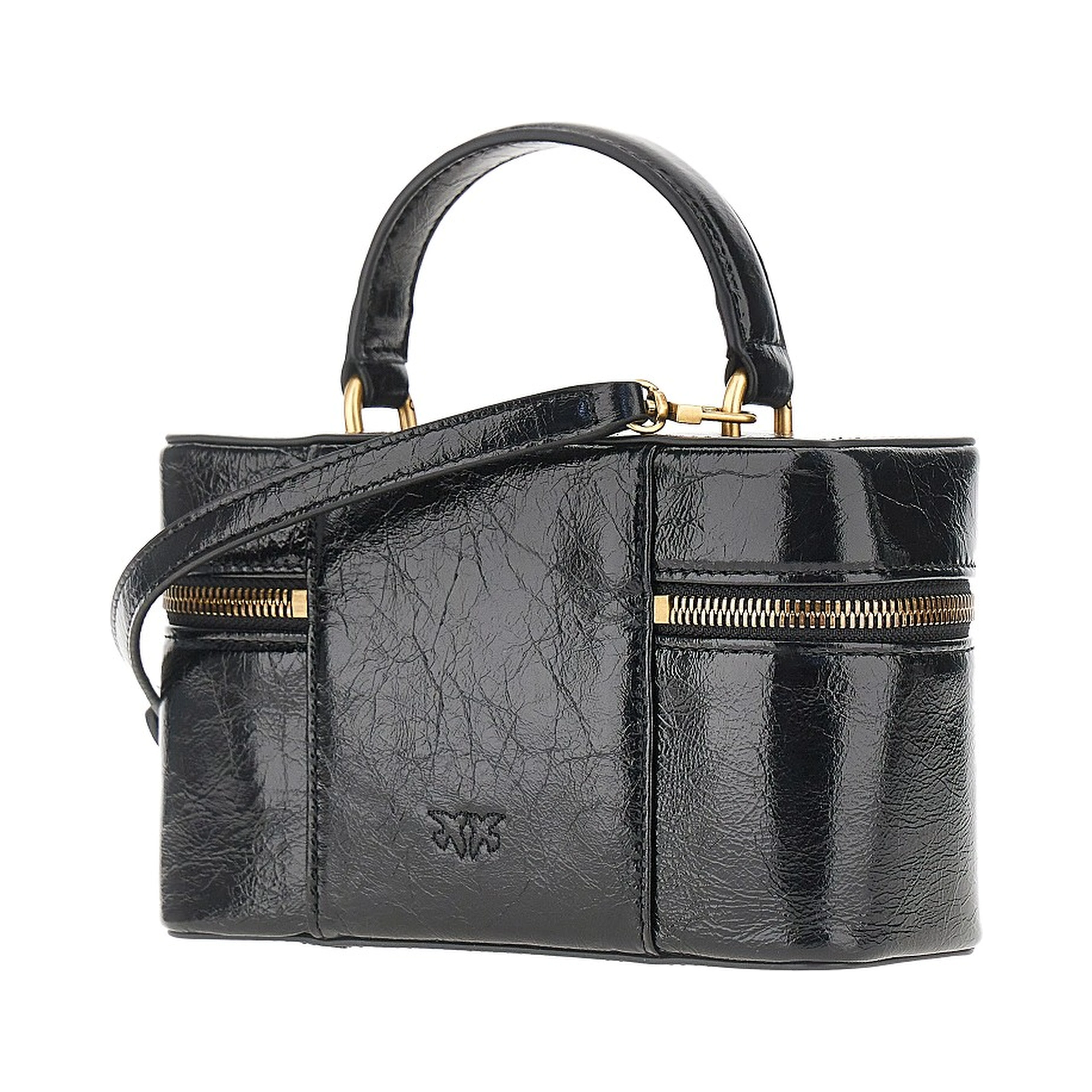 Shiny leather mini vanity case