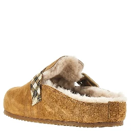 Check suede leather 'Urchin' clogs