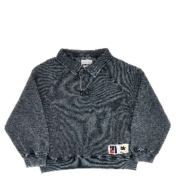 Washed jersey polo sweatshirt