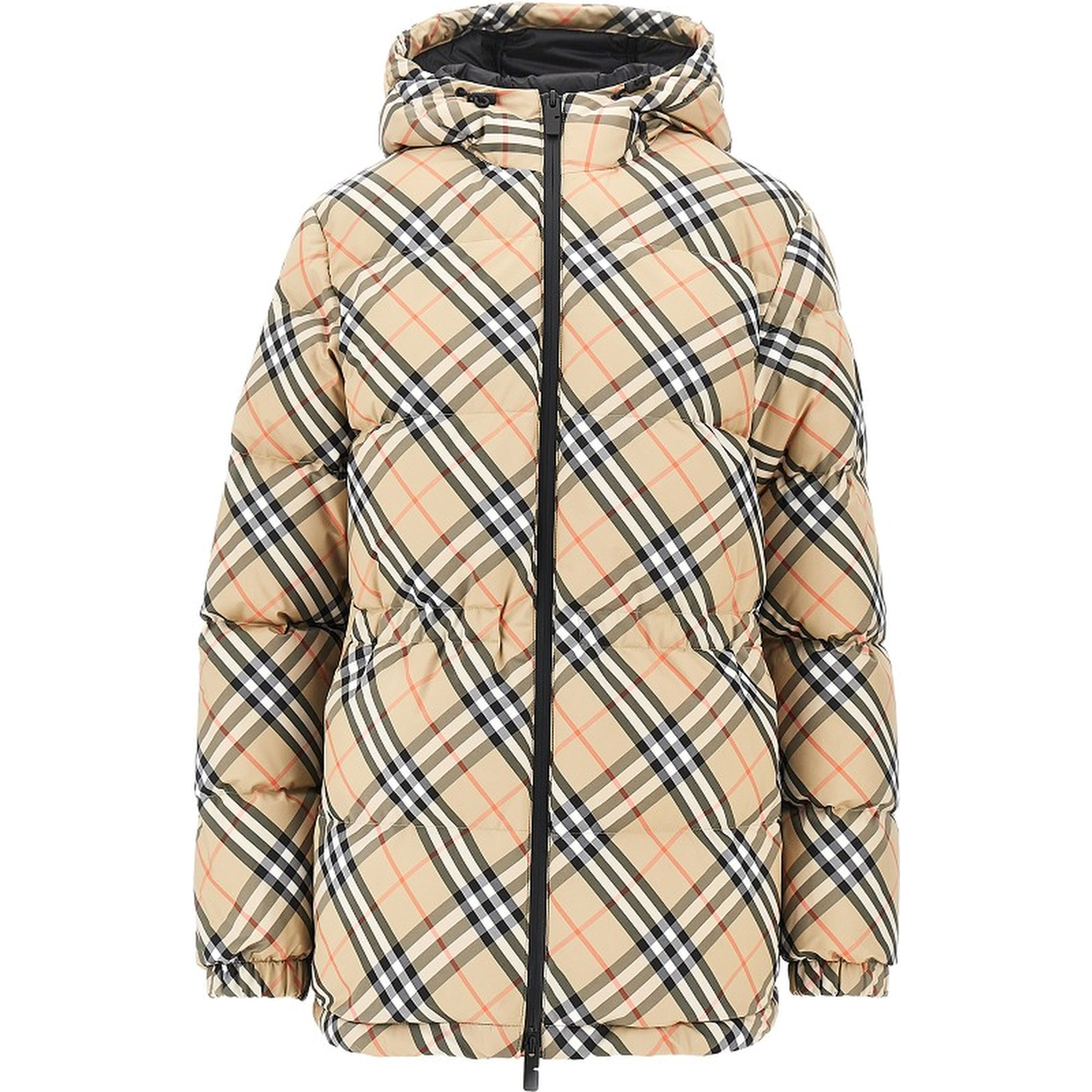 Check nylon down jacket