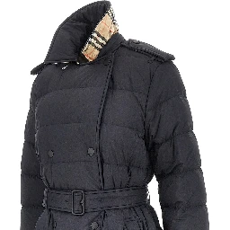 Knee-length down jacket with belt