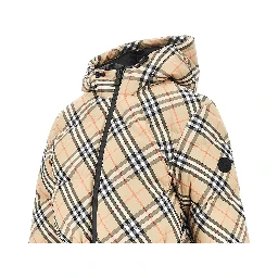 Check nylon down jacket