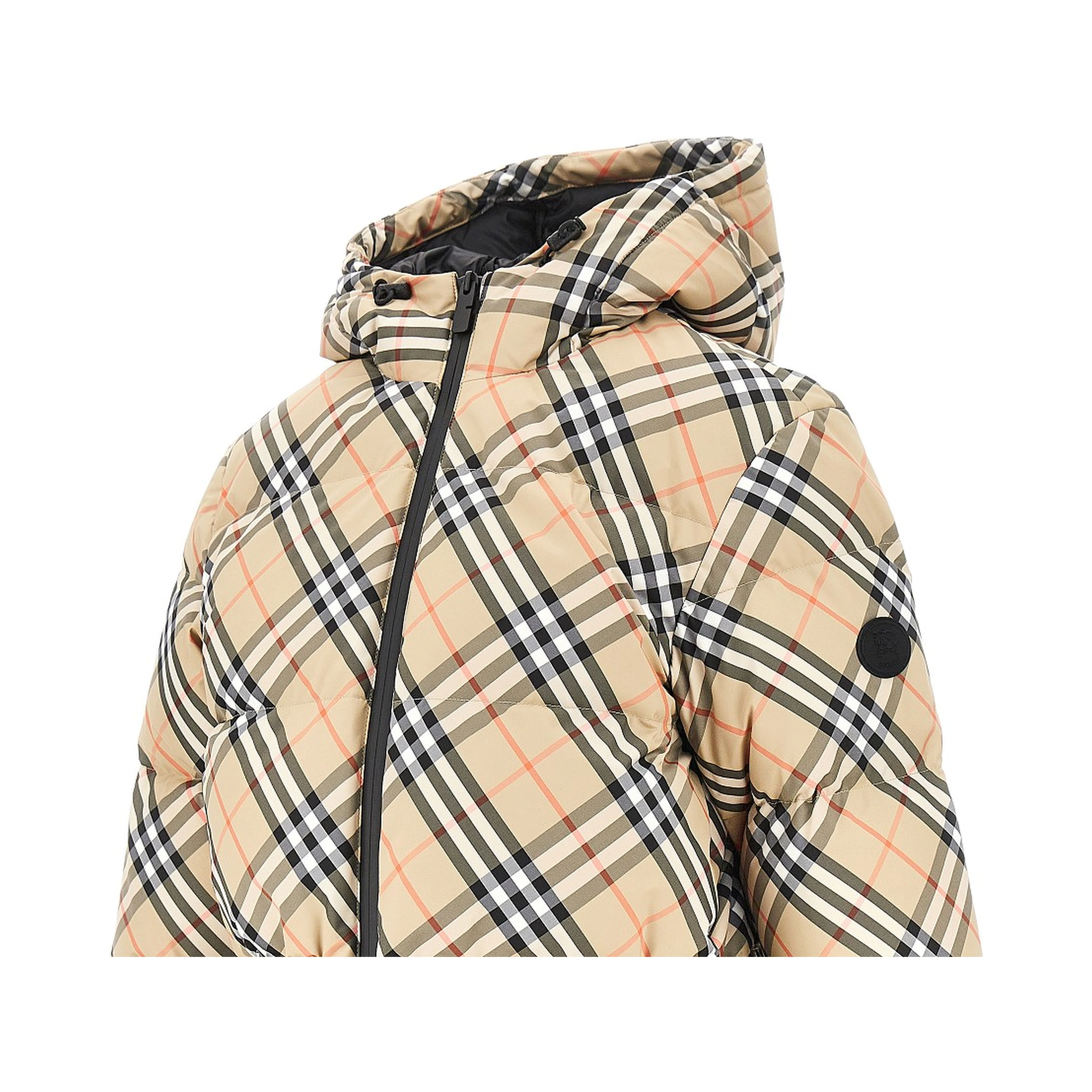 Check nylon down jacket