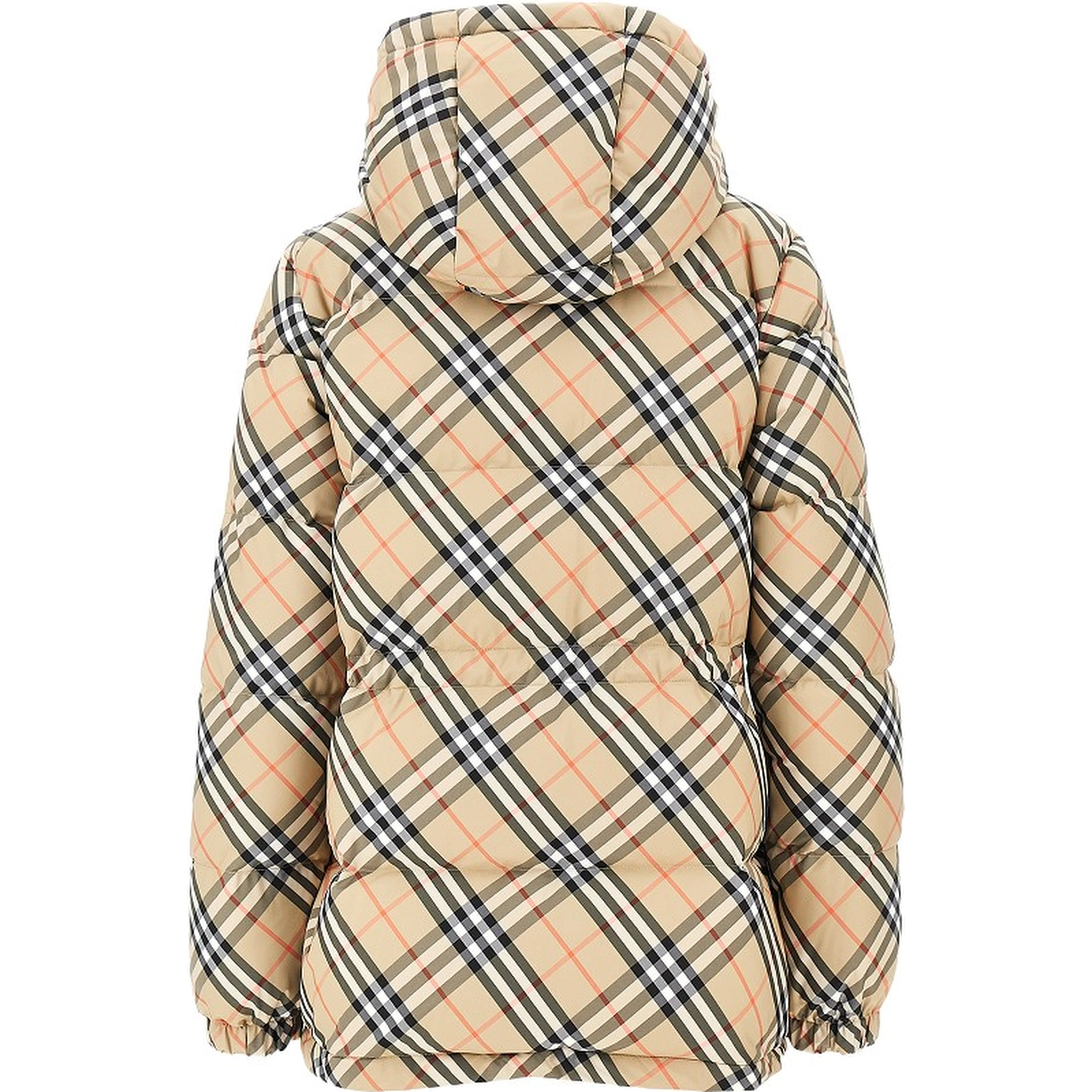 Check nylon down jacket