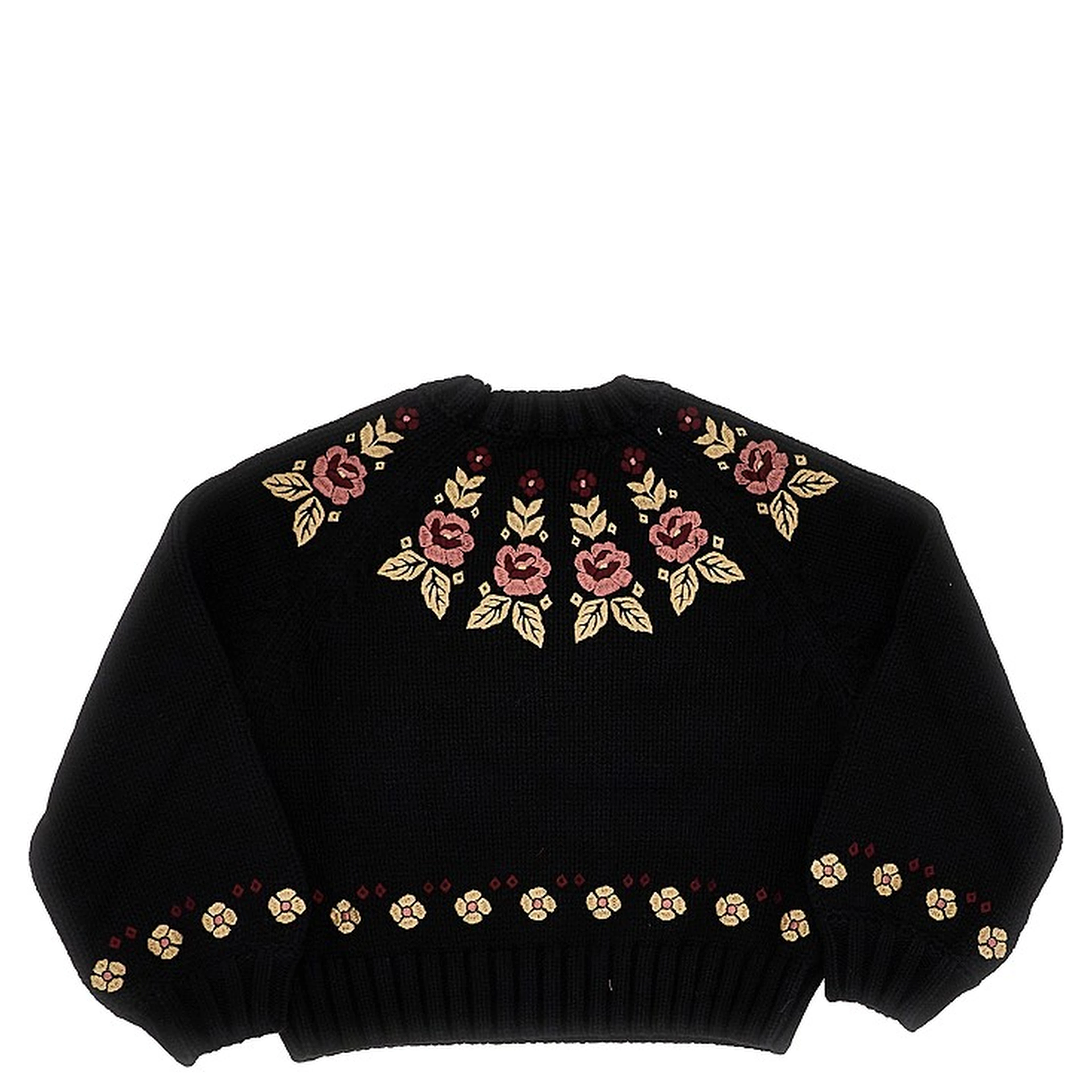 Floral embroidery sweater
