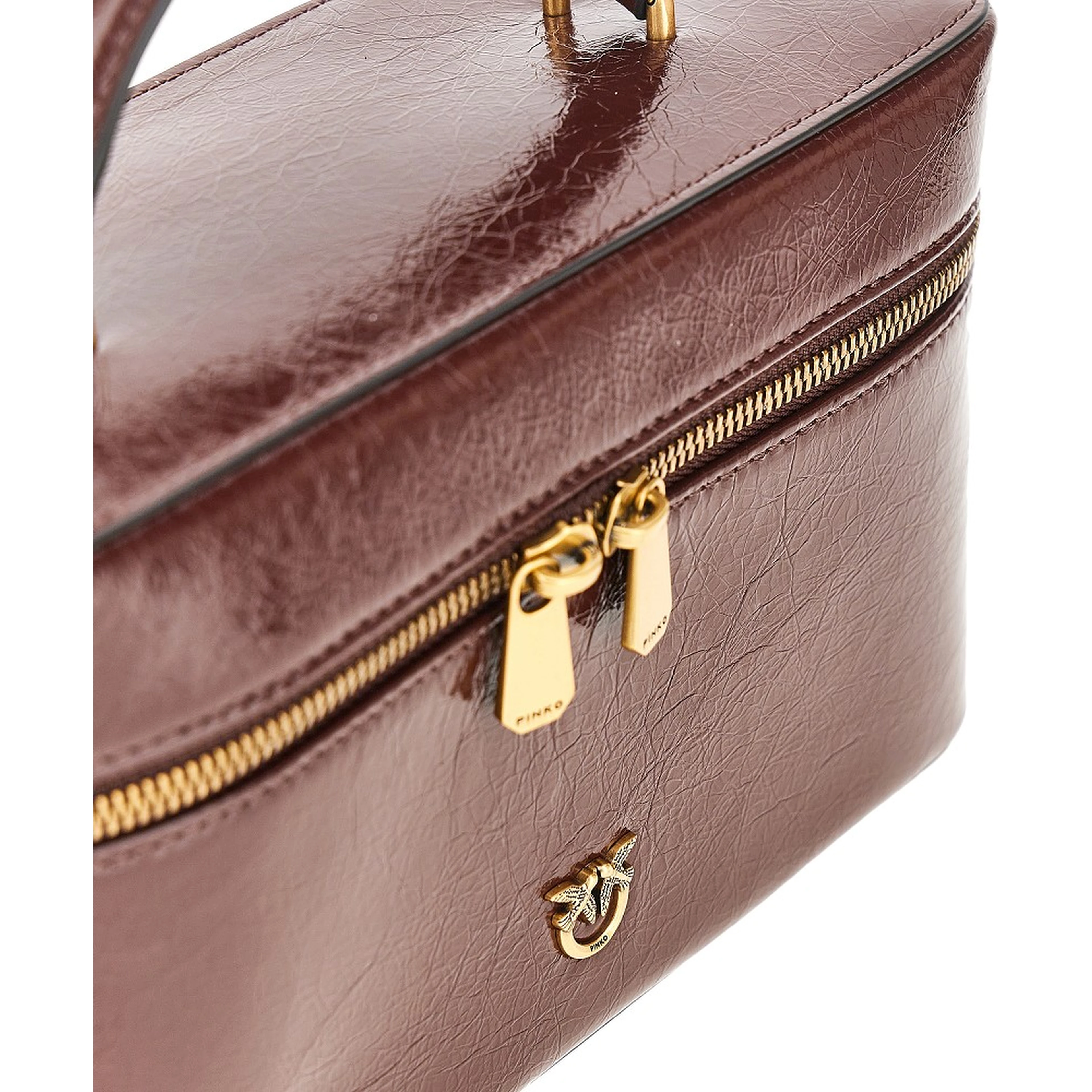 Shiny leather vanity case