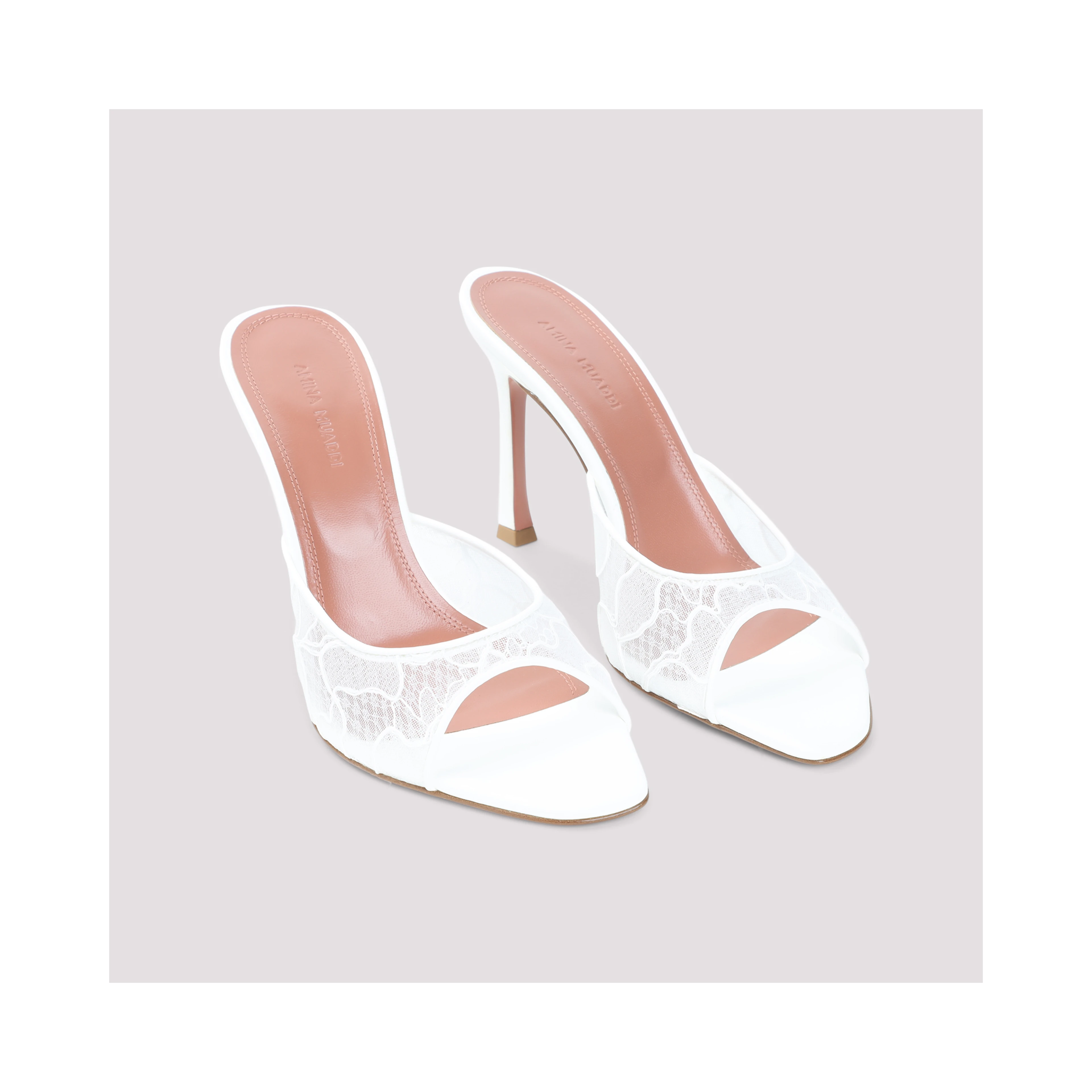 Amina Muaddi Alexa Lace 95 Slippers