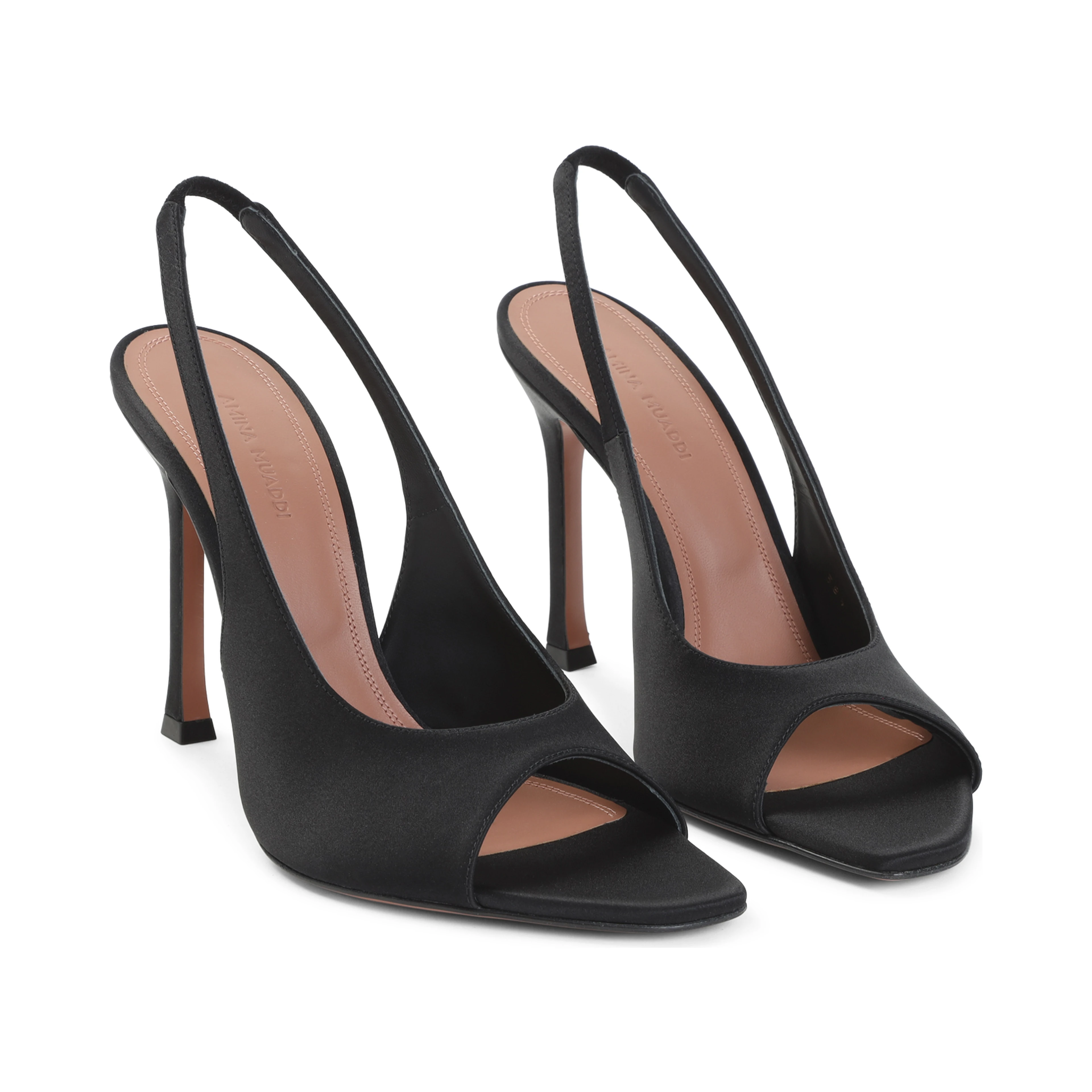Amina Muaddi Alexa 105 Satin Slinback