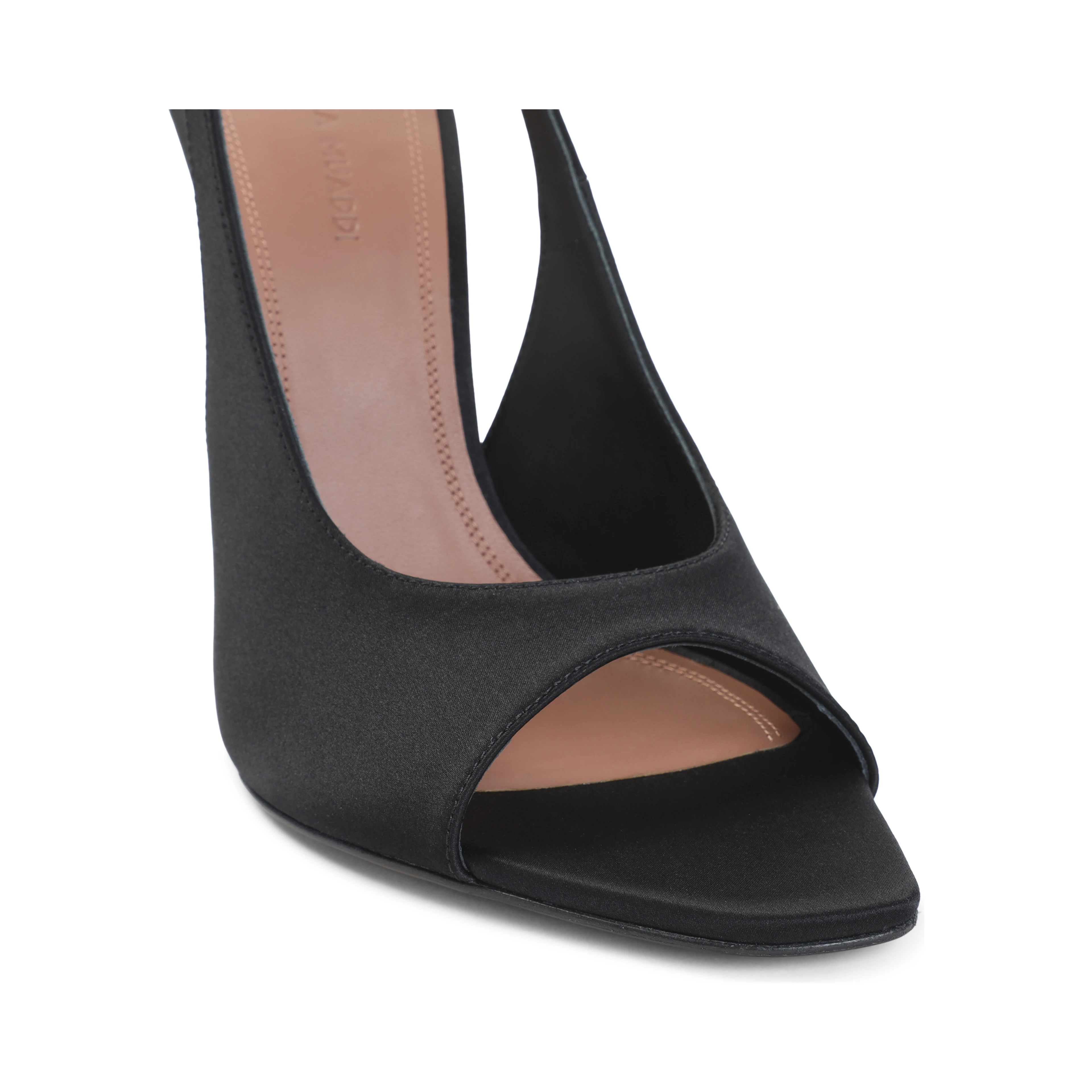 Amina Muaddi Alexa 105 Satin Slinback