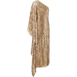 brown Long dress with all-over sequins in fabric for women