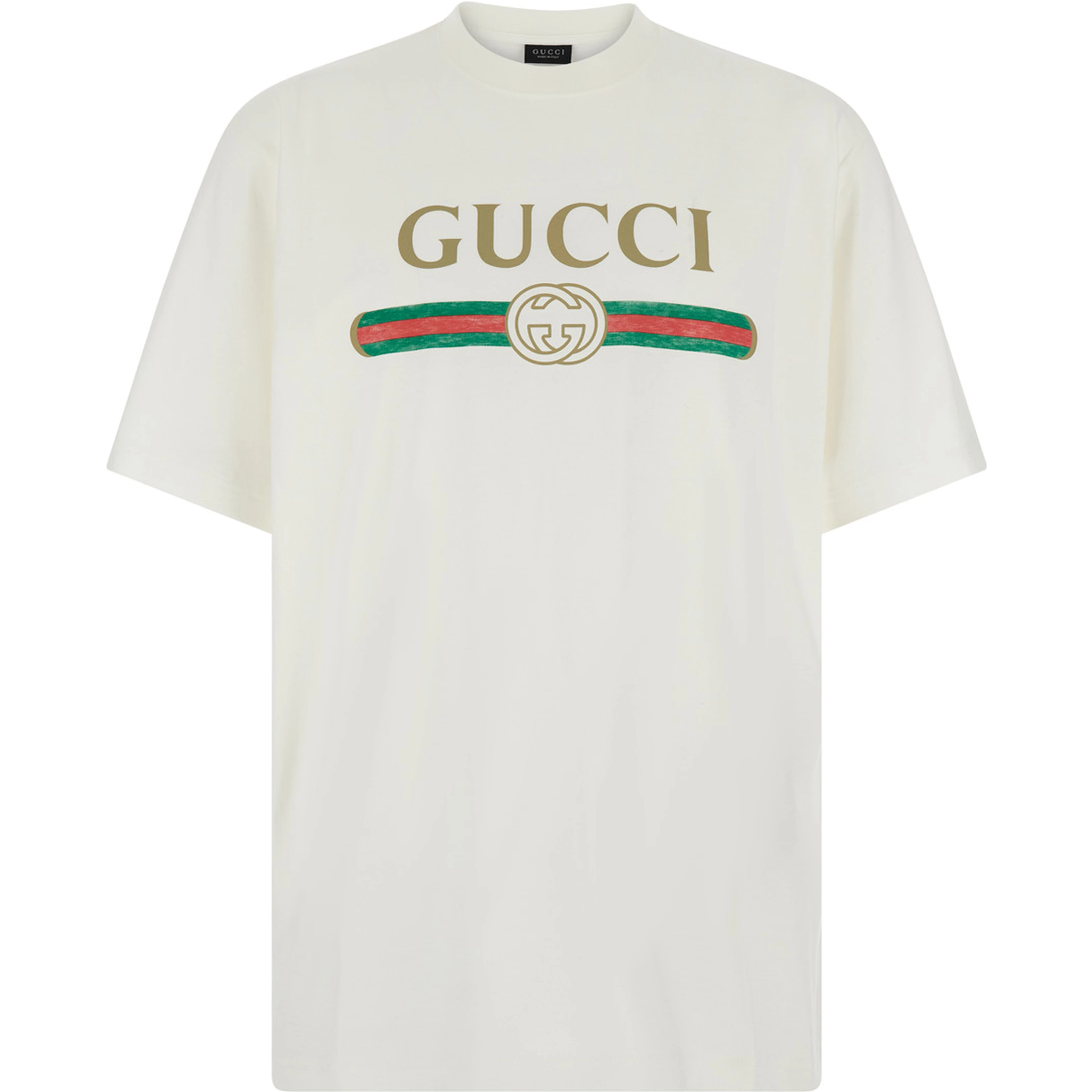 White T-Shirt LOGO FAKE with Logo Print on the Front in Cotton for Women