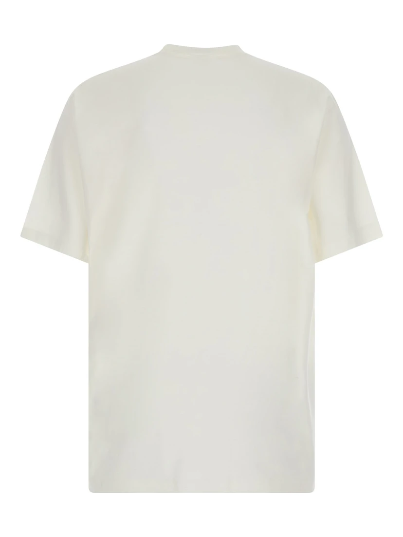 White T-Shirt LOGO FAKE with Logo Print on the Front in Cotton for Women